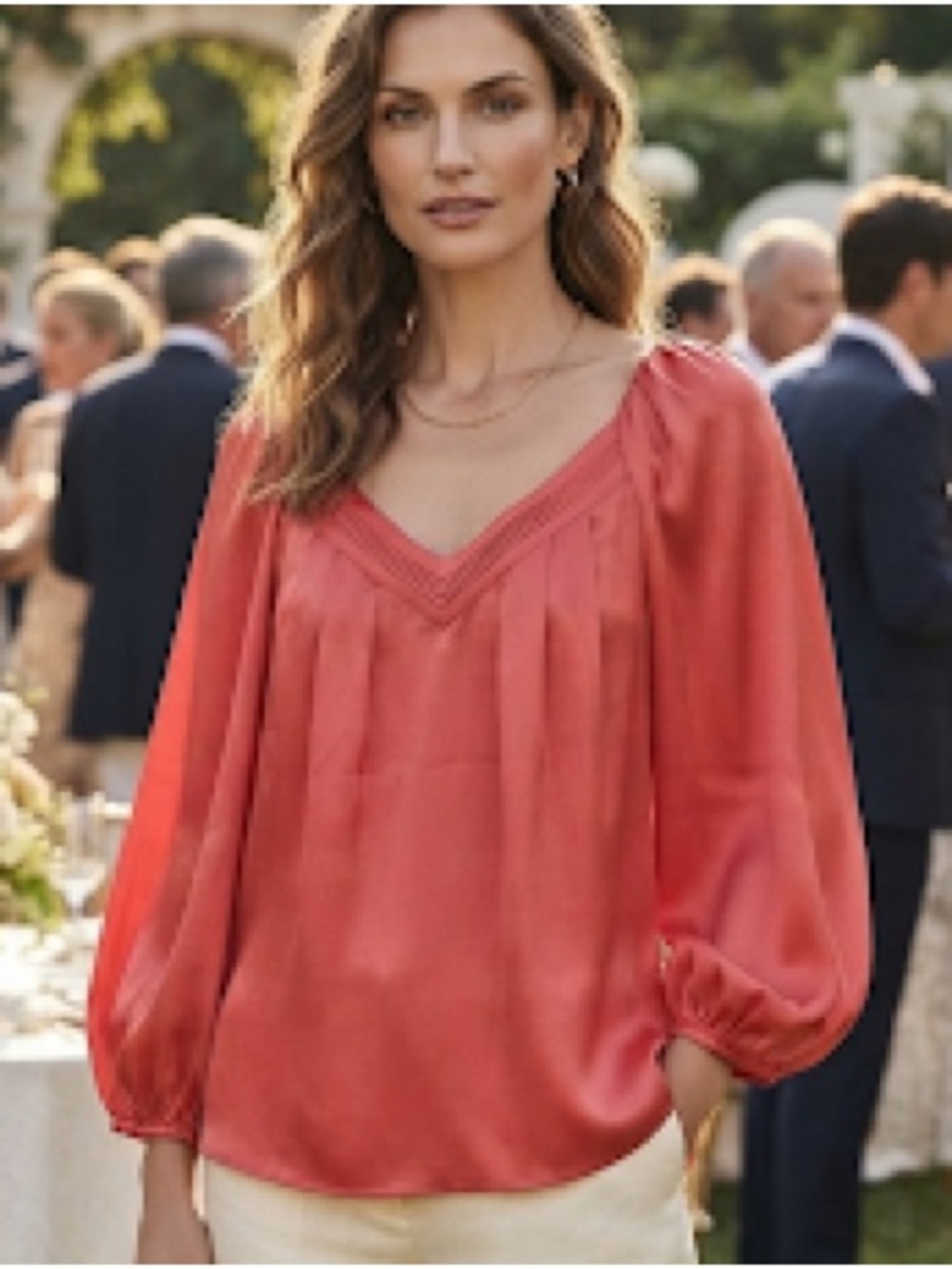 Diane von Furstenberg Coral Silk Top Blouse 10